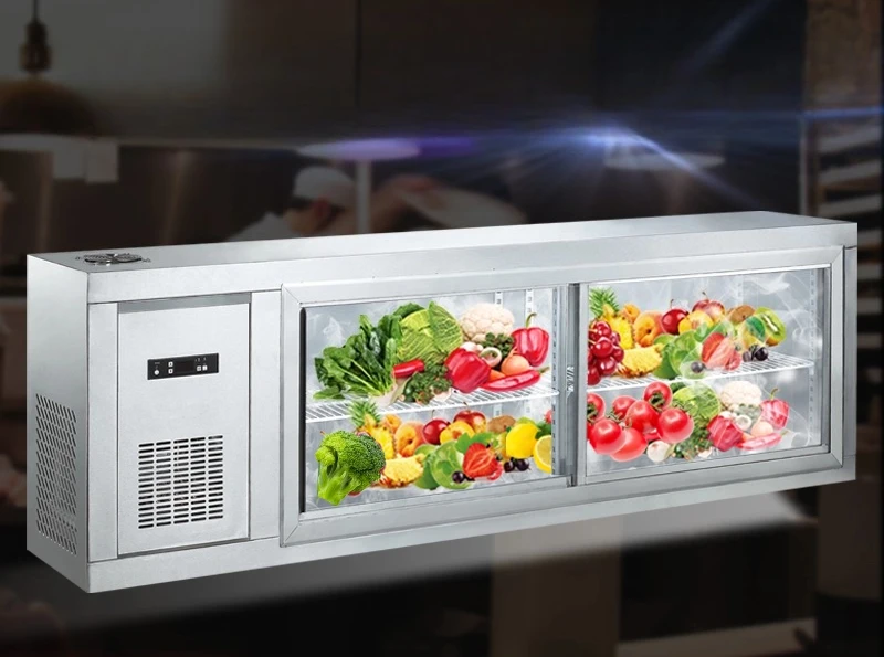 Commercial Kitchen Refrigerator - Wall-mounted freezer wind display cabinet commercial
