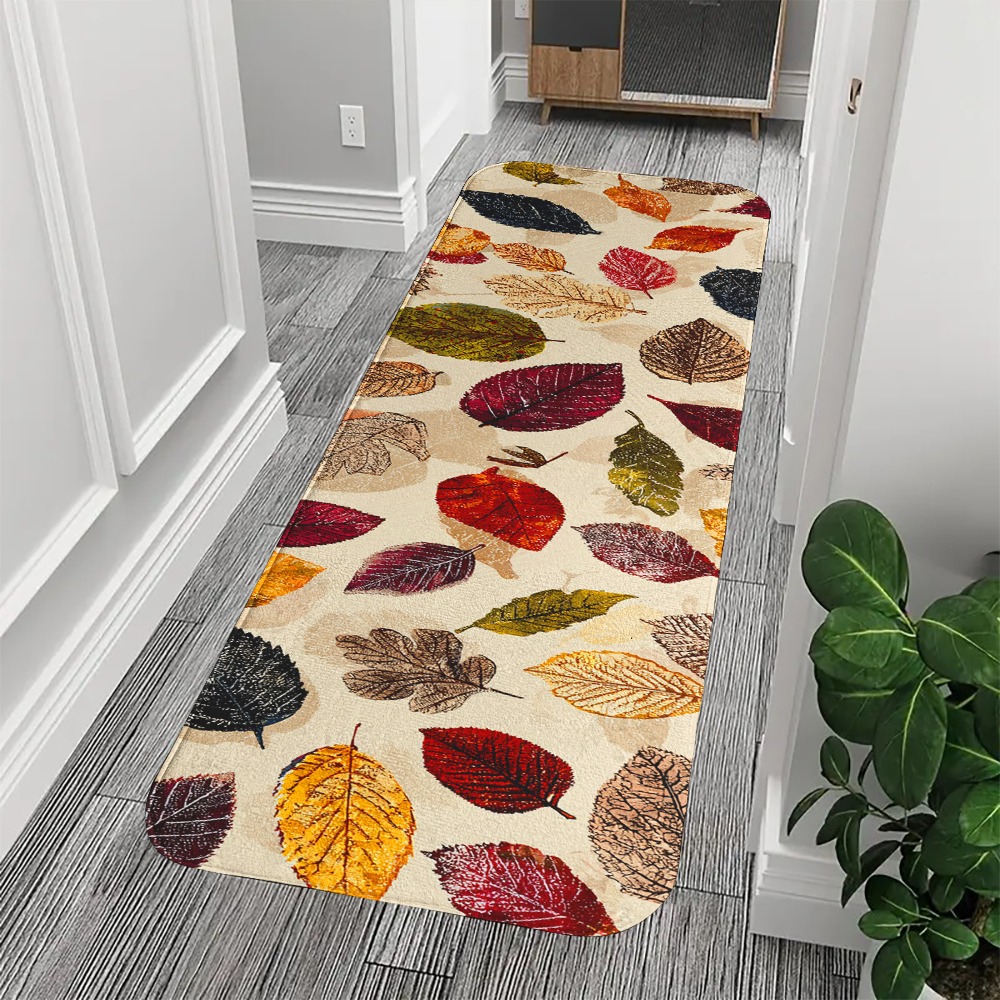 Commercial Kitchen Zones - Beige Base Multicolor Autumn Leaf Long