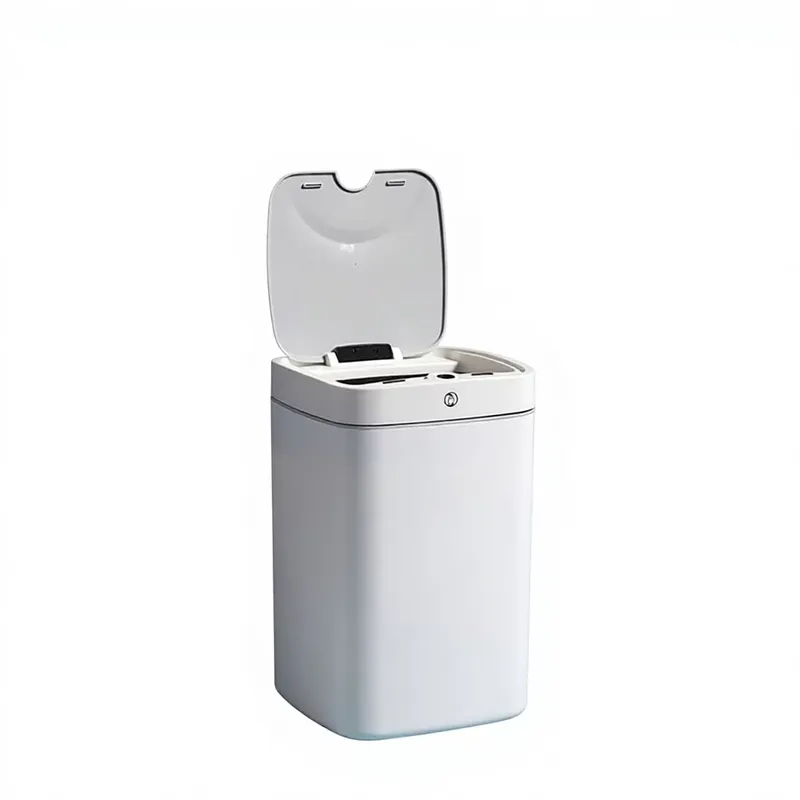 Commercial Kitchen Garbage Can - Square Smart Plastic Trash Can for