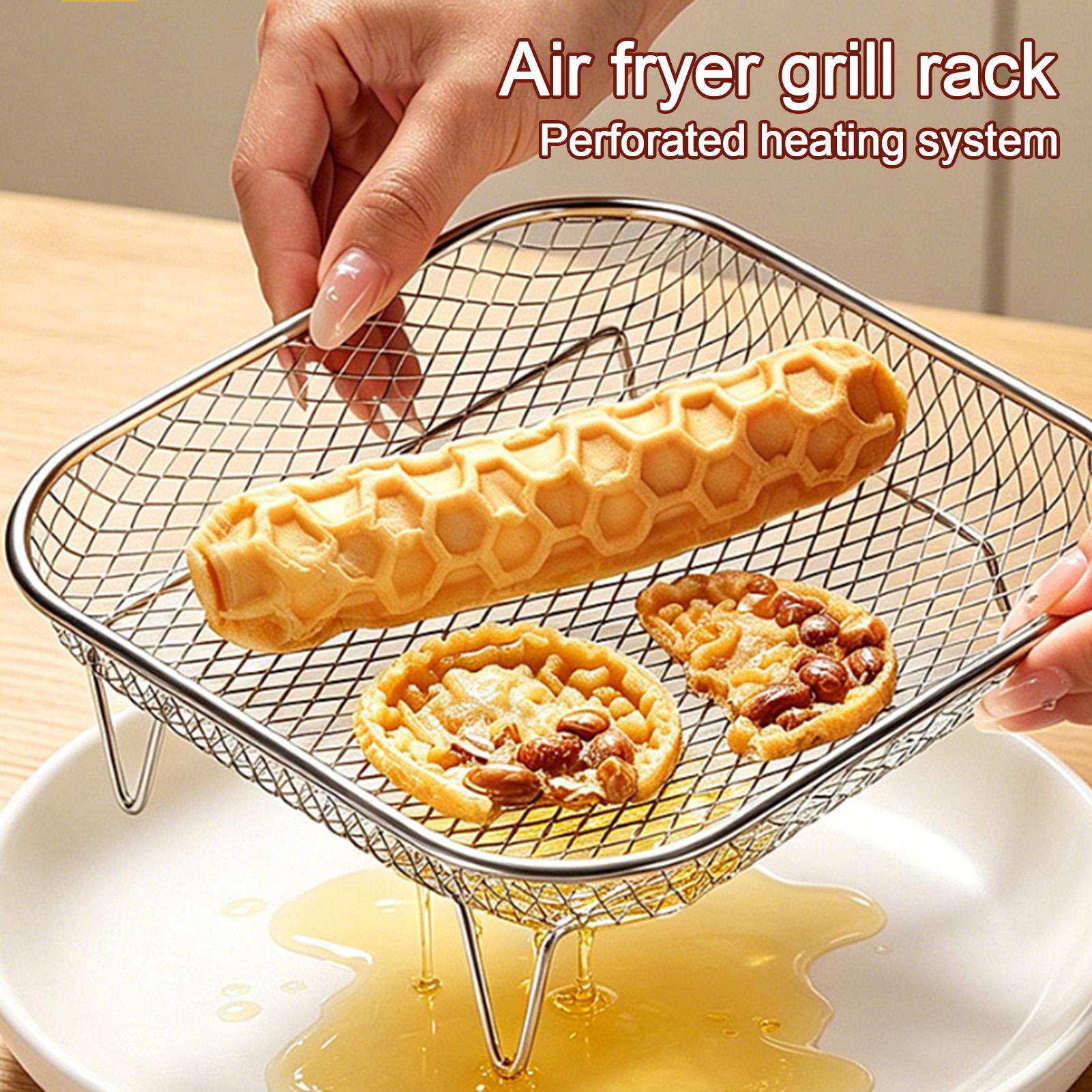 Commercial Kitchen Steamer - Stackable Air Fryer Grill Rack Stainless
