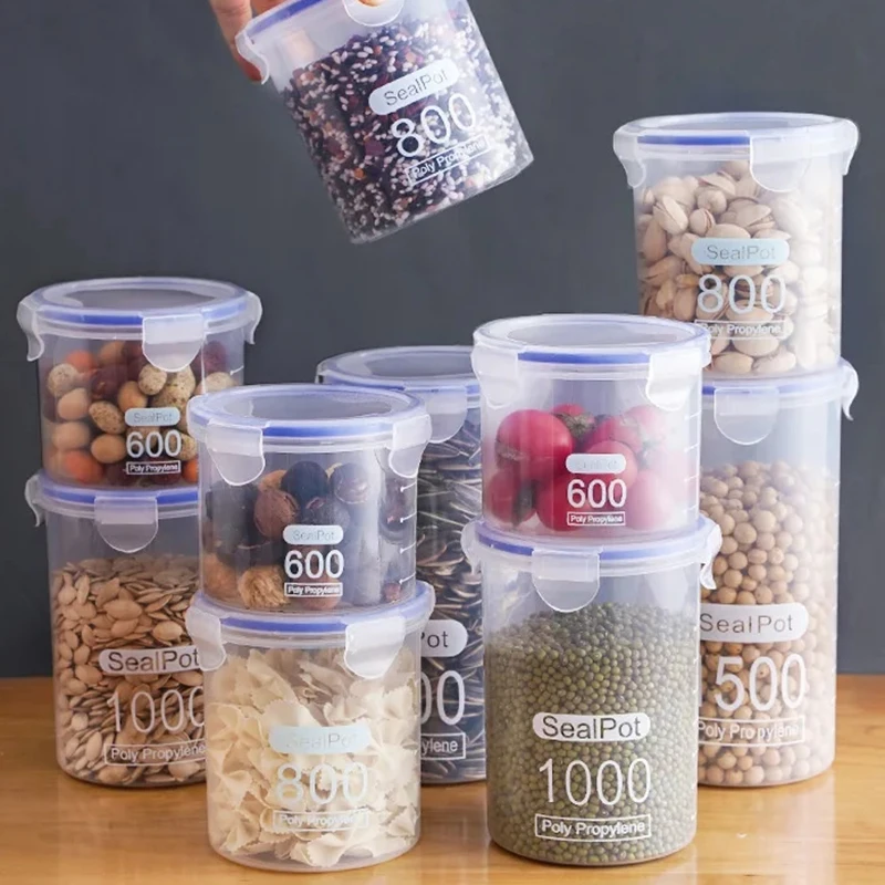 Commercial Kitchen Refrigerator - 1/4PCS Sealed Jars With Scale Grain