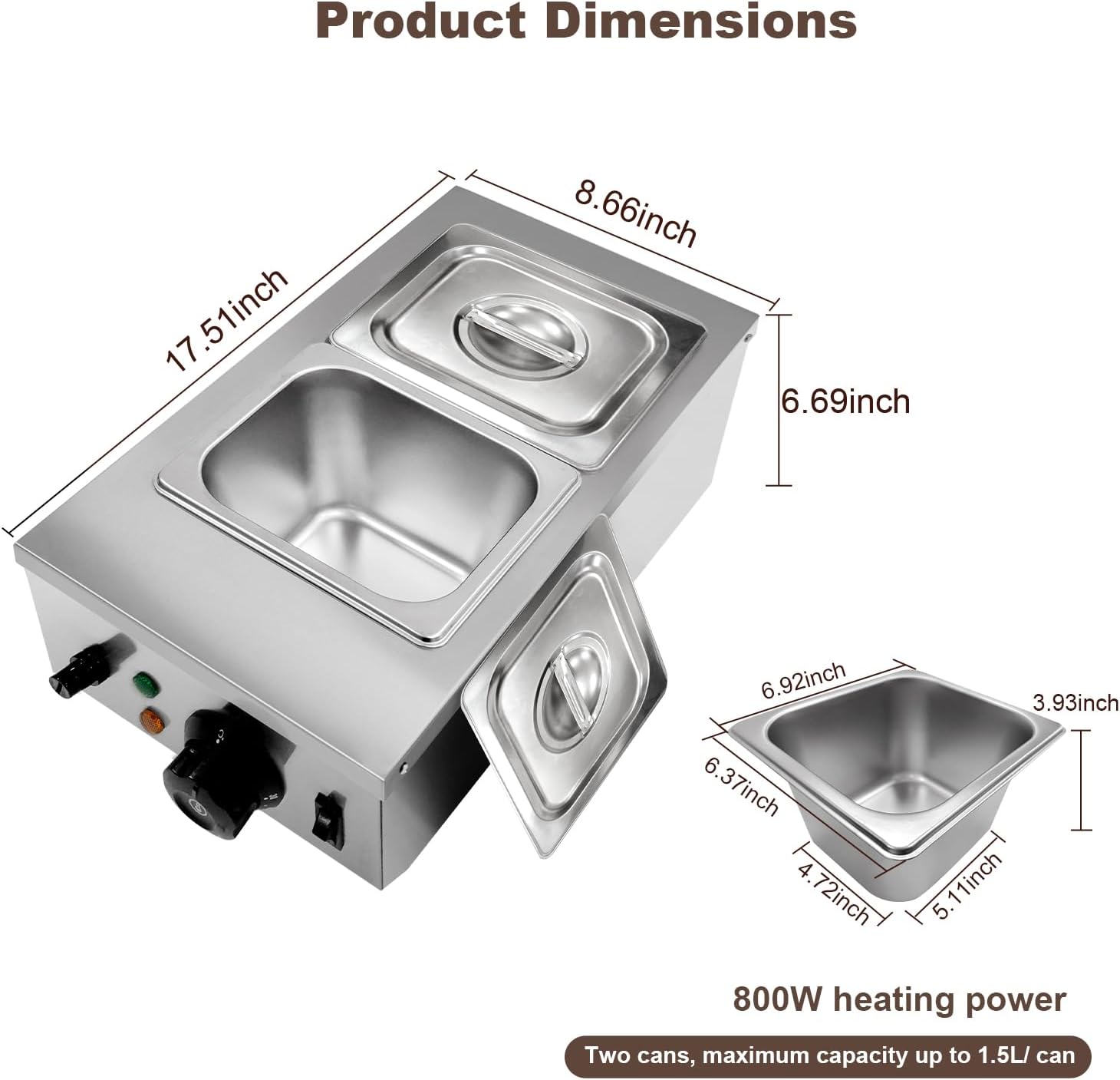 TWISTER.CK 1200W Chocolate Mel - огляд і ціна Commercial Kitchen Warmer